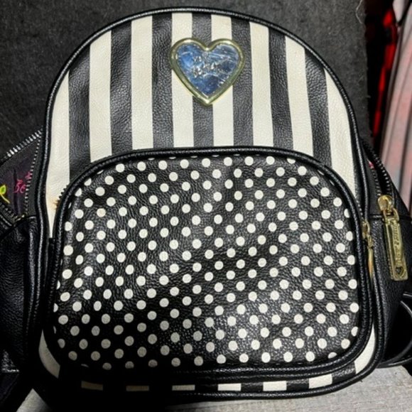 Betsey Johnson Bags Betsy Johnson Small Backpack In Black And White